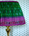 41cm Pink and Green Silk Sari Lampshade