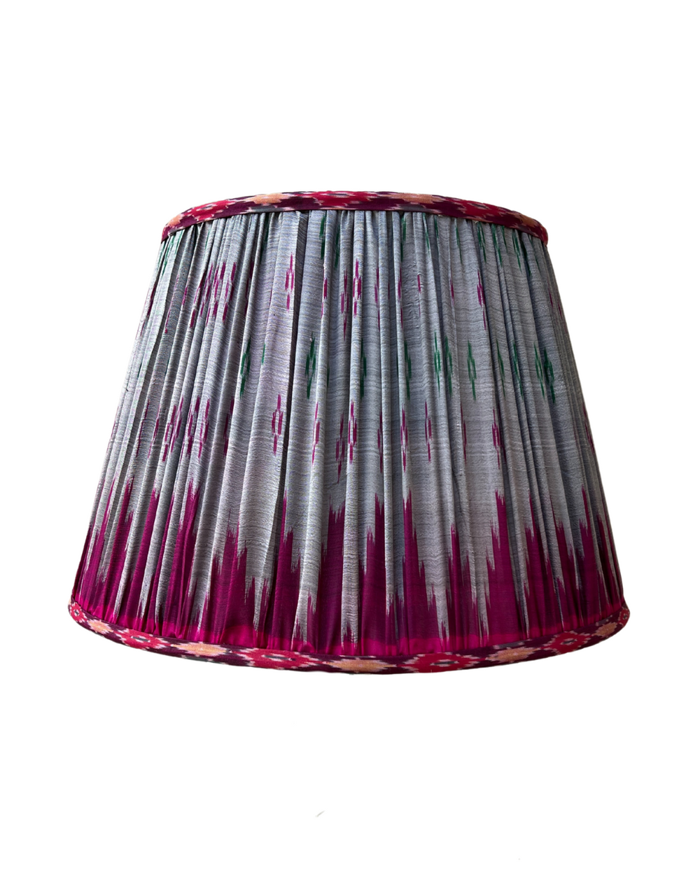 51cm Magenta and Grey Silk Sari Lampshade