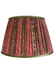  41cm Pink, Brown and Green Silk Sari Lampshade