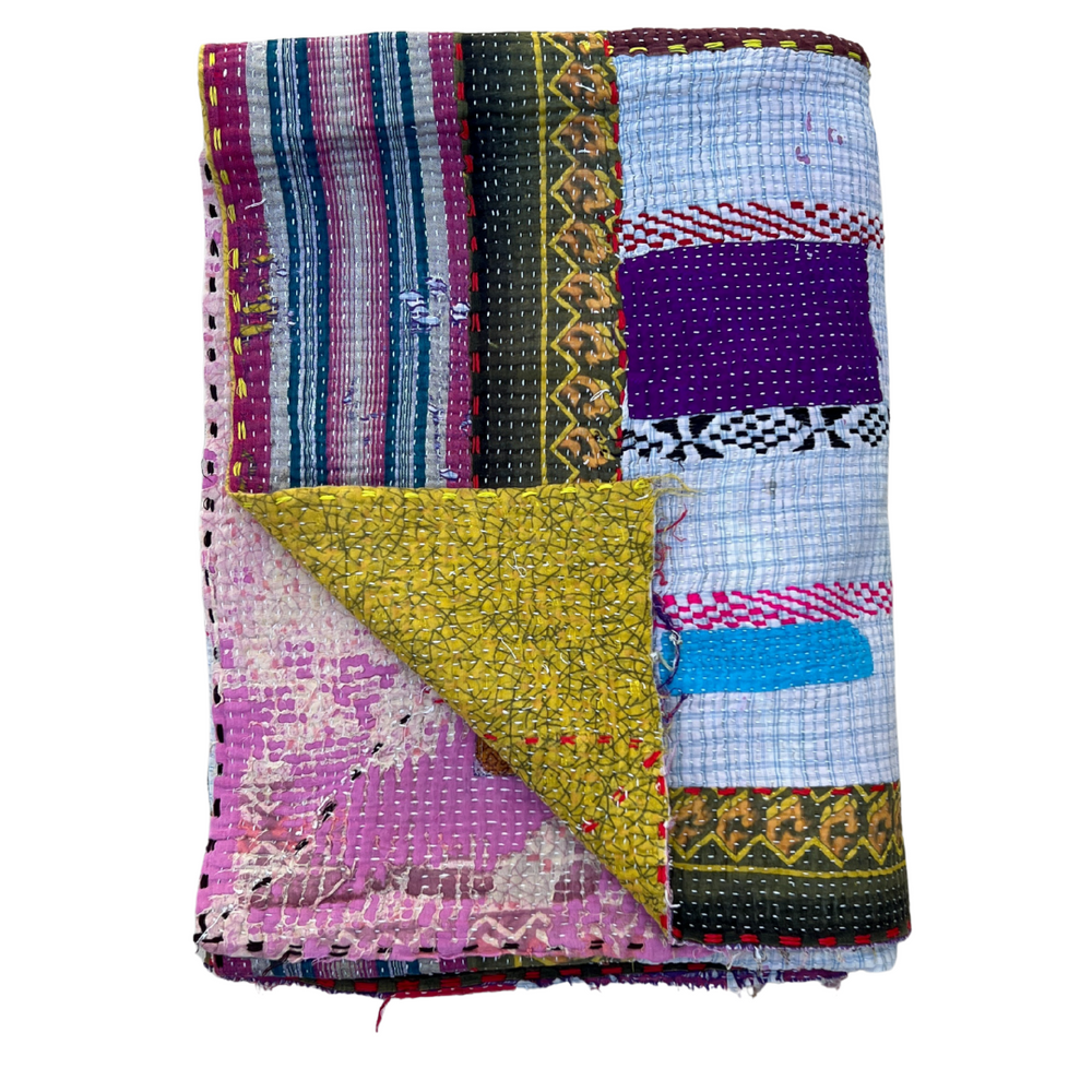 Patchwork Kantha Quilt No. 056