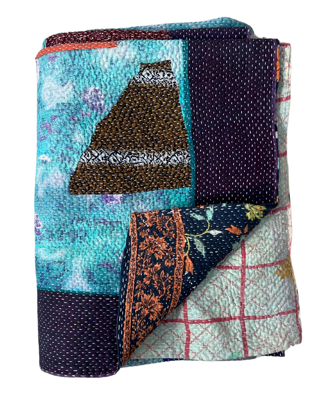 Patchwork Kantha Quilt No. 036