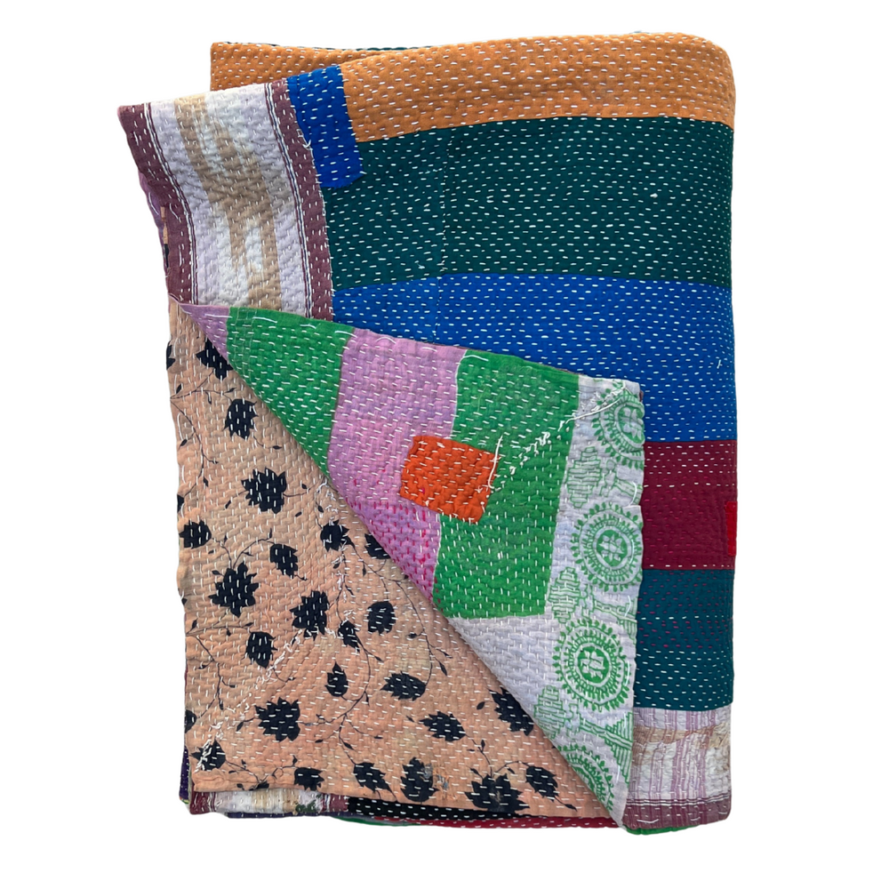 Patchwork Kantha Quilt No. 834