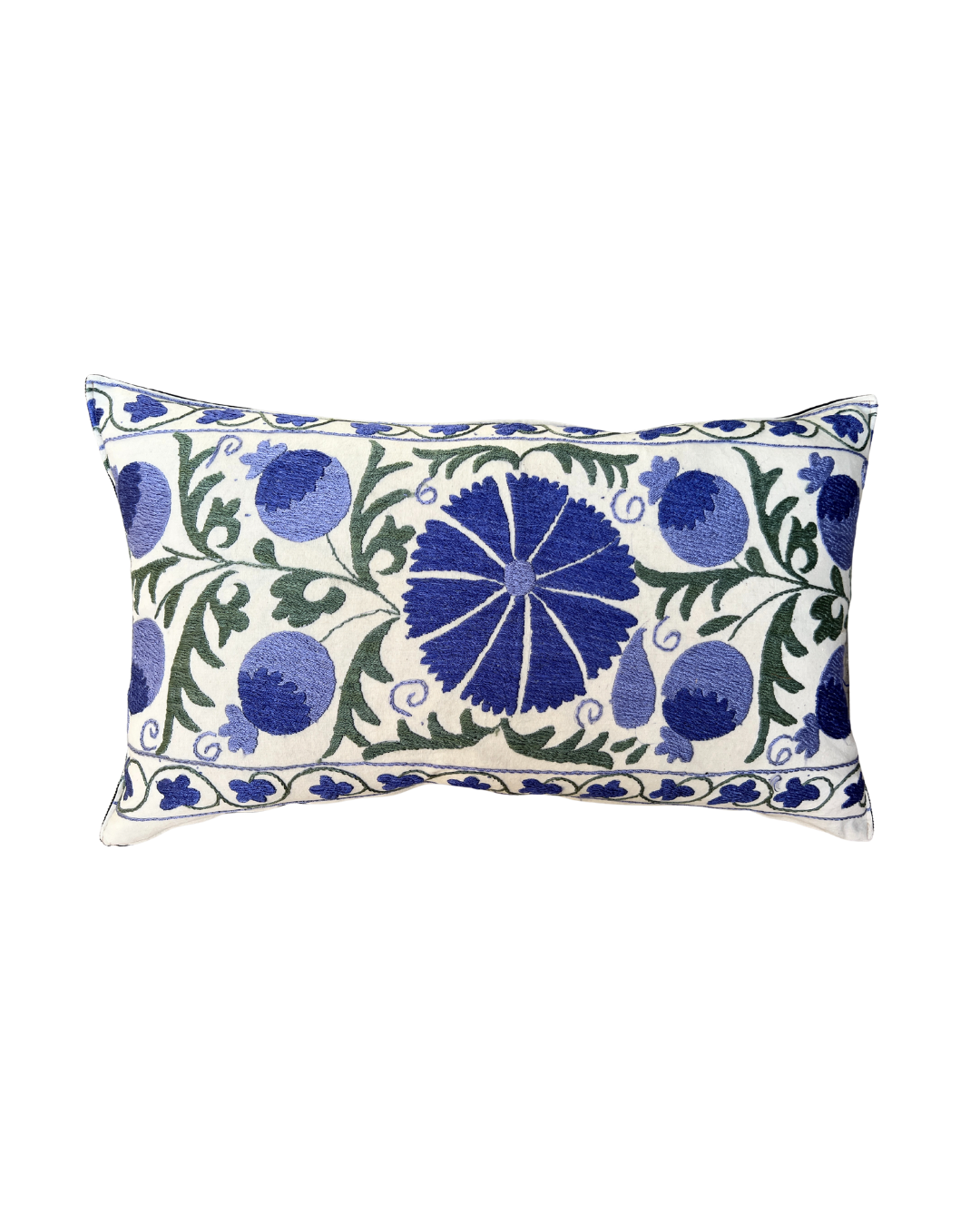 Blue & Green Rectangle Suzani Cushion 024