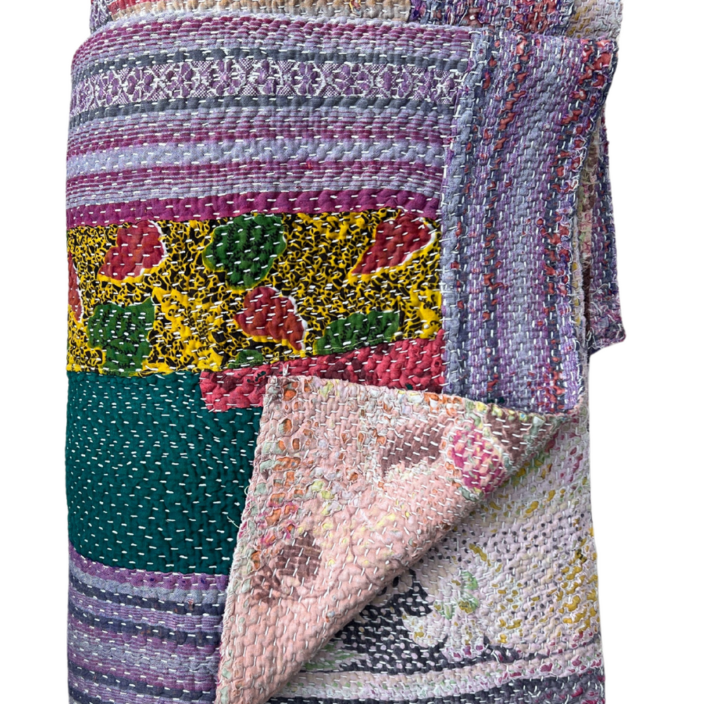 Patchwork Kantha Quilt No. 052
