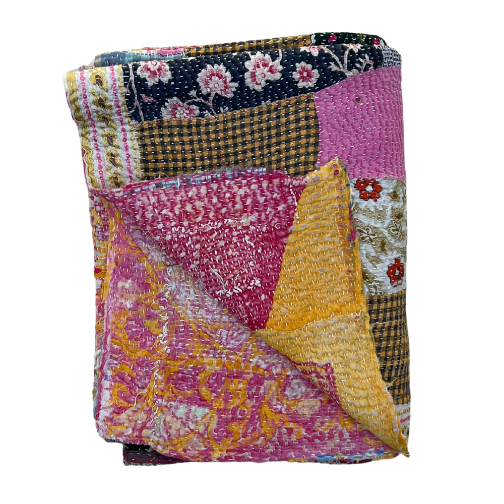 Patchwork Kantha Quilt No. 836