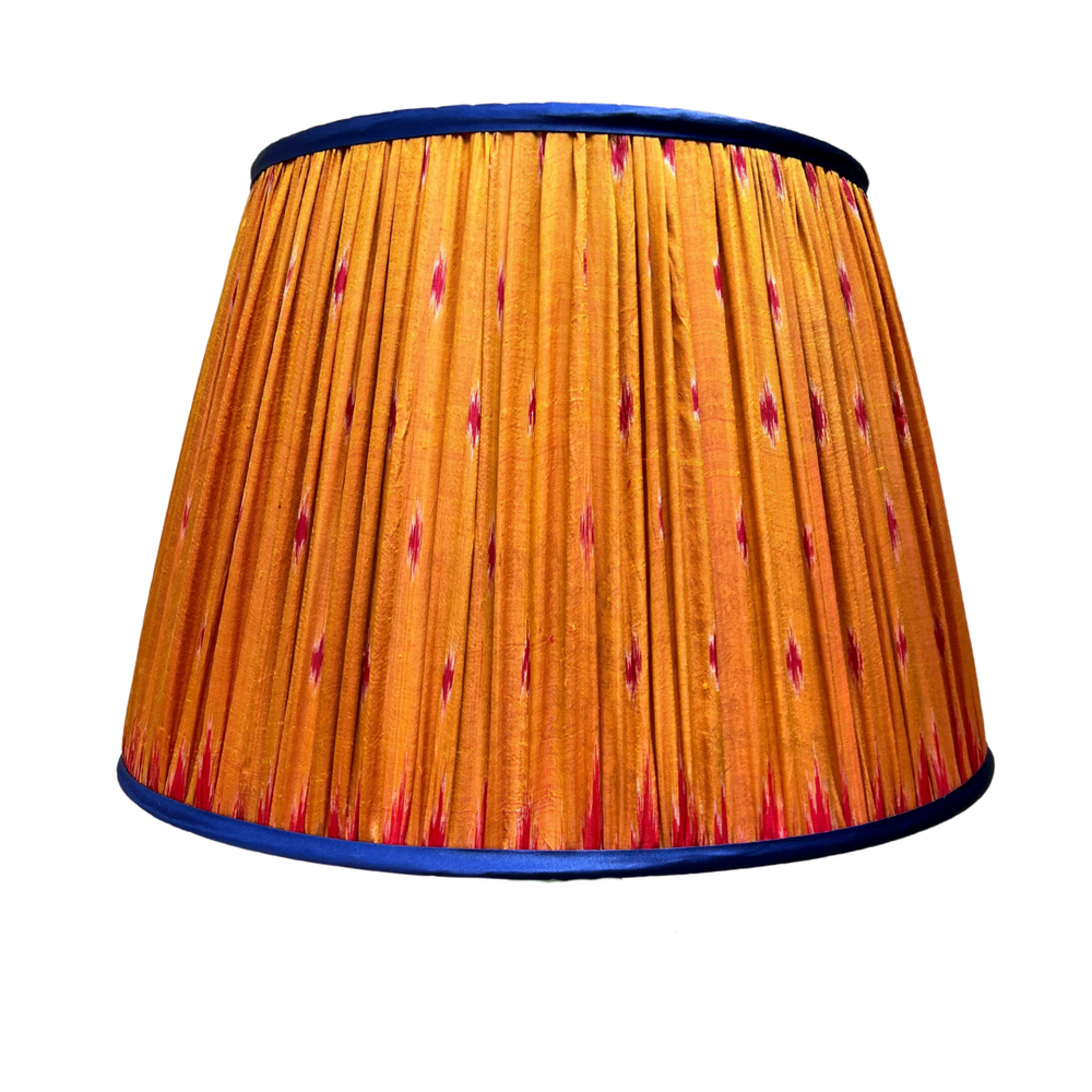 51cm Orange and Blue Silk Sari Lampshade