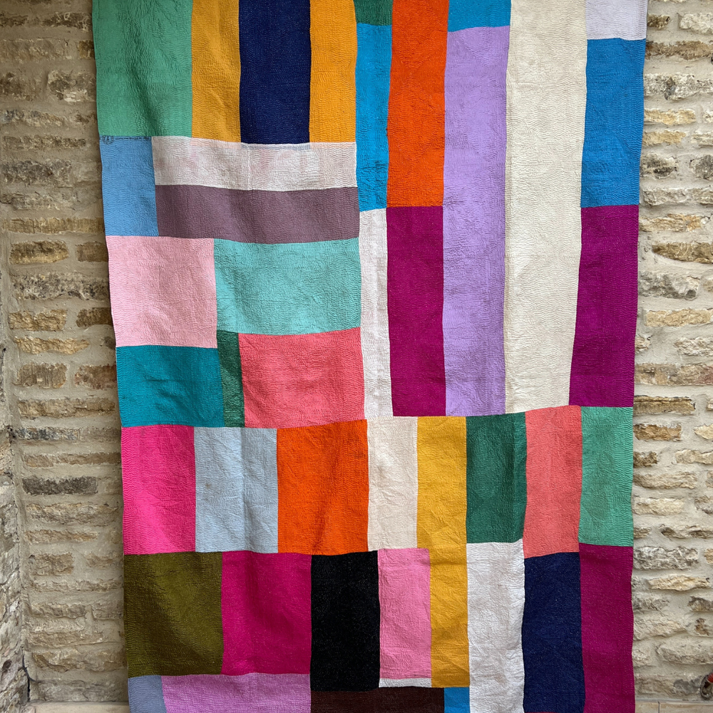 Patchwork Kantha Quilt No. 848