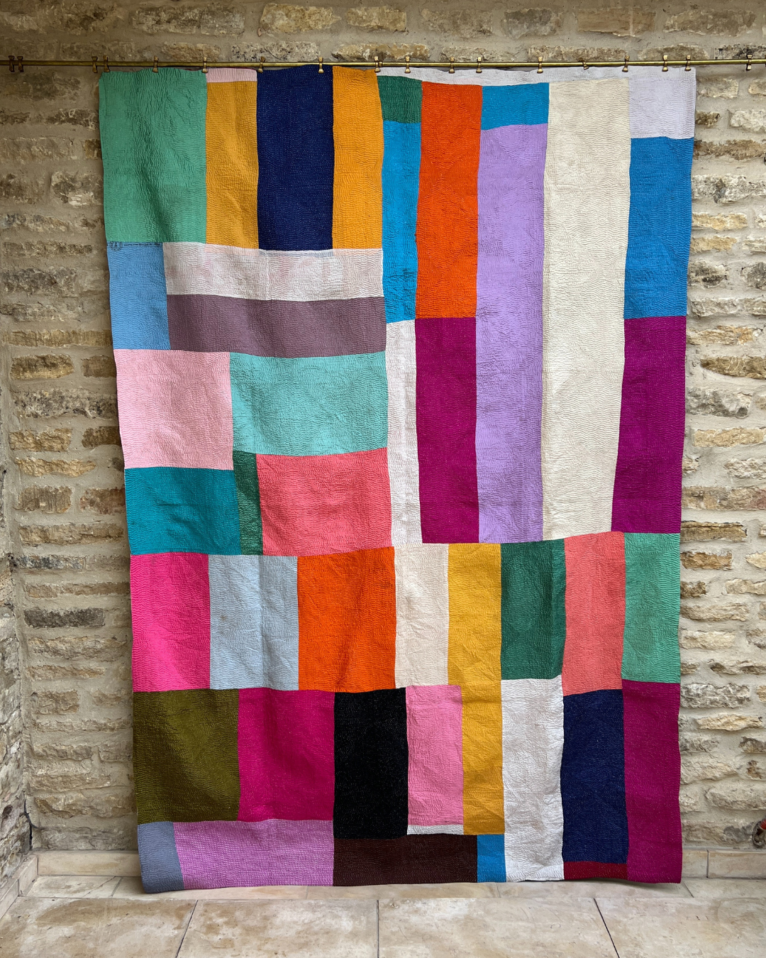 Patchwork Kantha Quilt No. 848