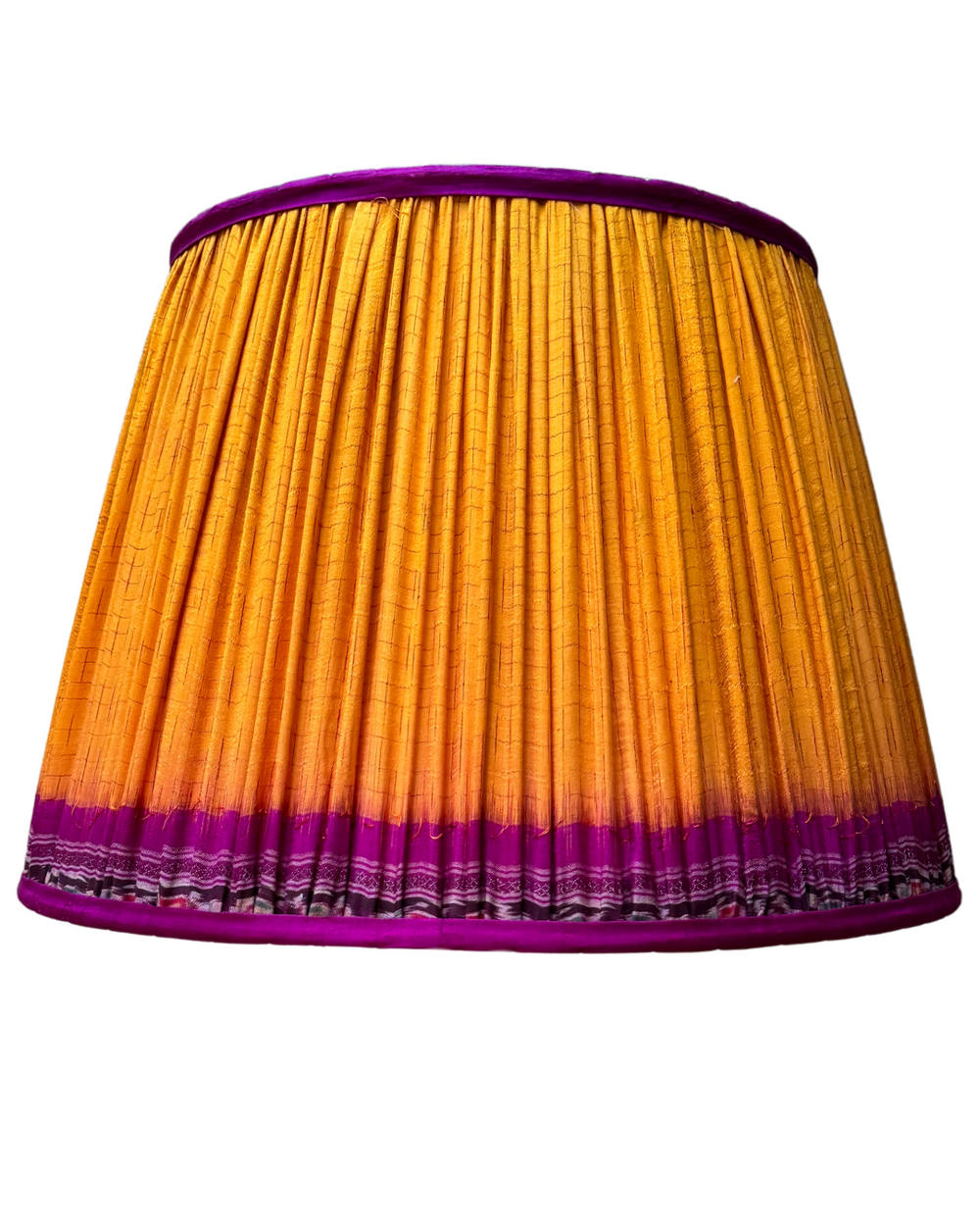 36cm Yellow & Pink Vintage Sari Lampshade