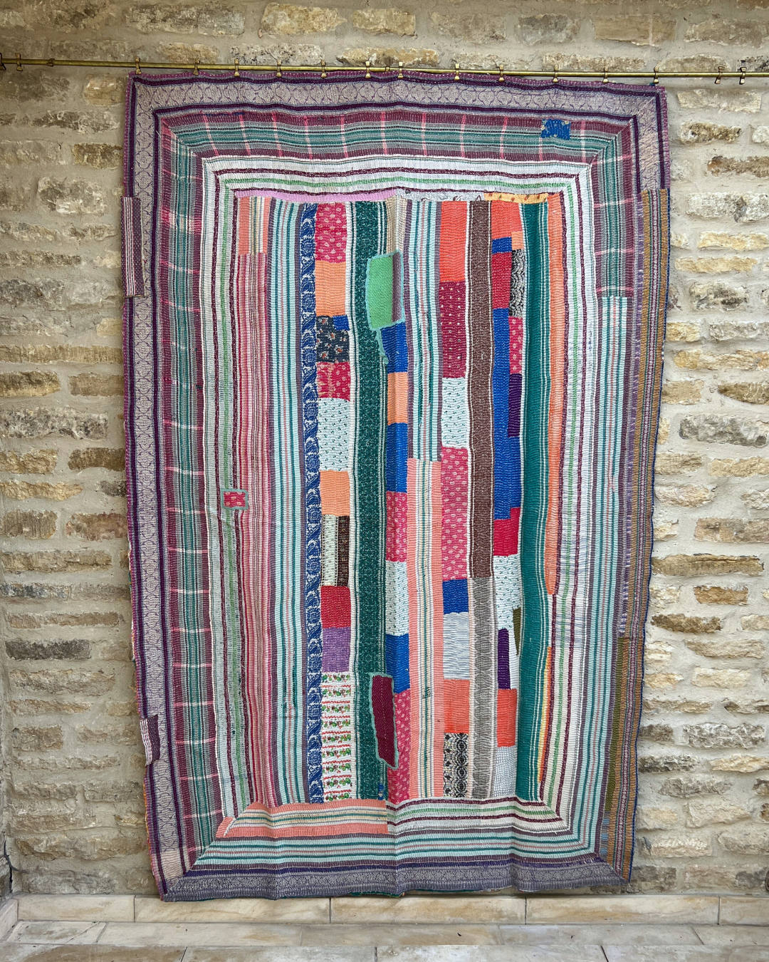 Patchwork Kantha Quilt No. 837