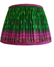  41cm Pink and Green Silk Sari Lampshade