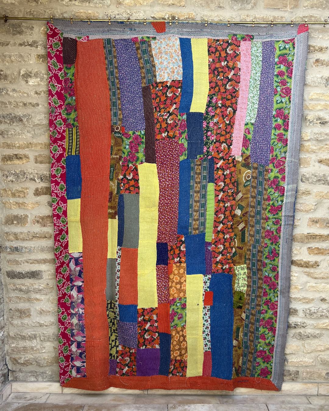Patchwork Kantha Quilt No. 832
