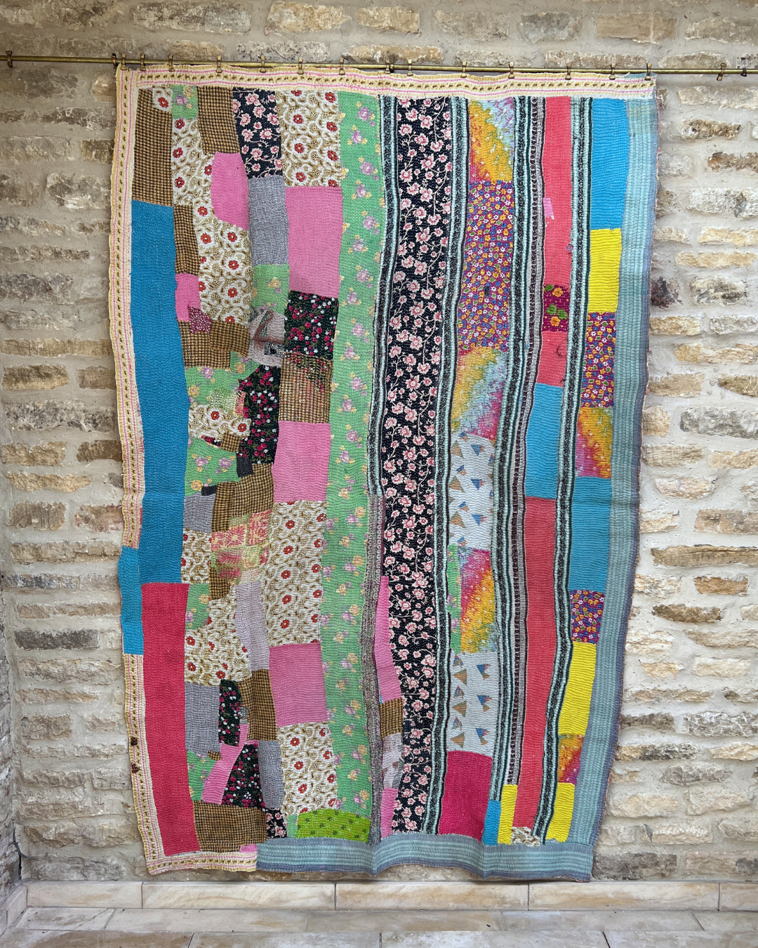 Patchwork Kantha Quilt No. 836