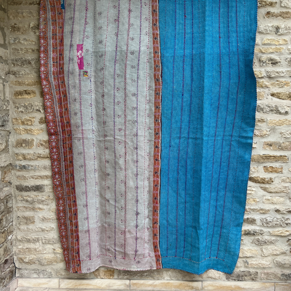 Patchwork Kantha Quilt No. 045