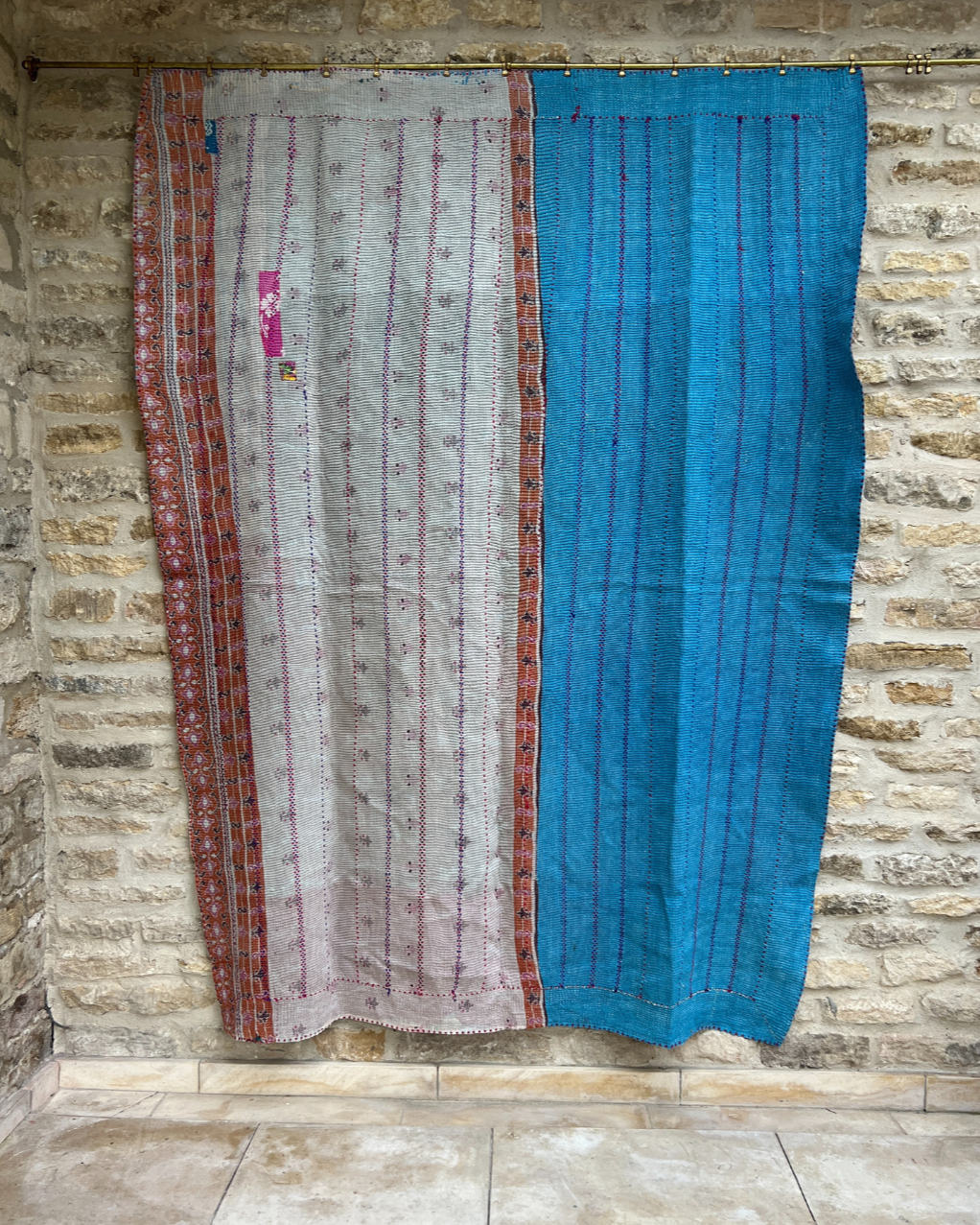 Patchwork Kantha Quilt No. 045