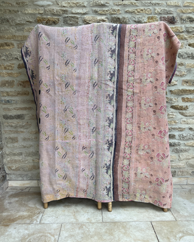Patchwork Kantha Quilt No. 052