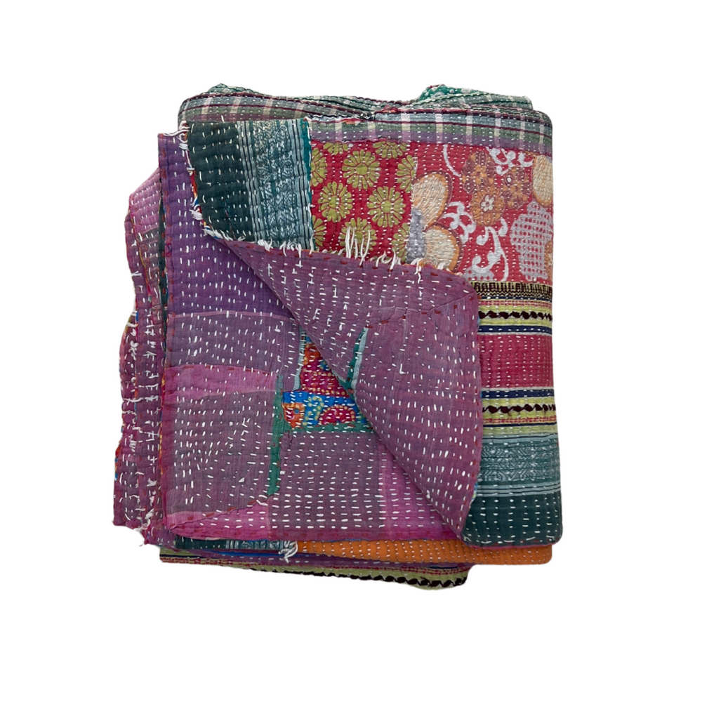 Patchwork Kantha Quilt No. 838