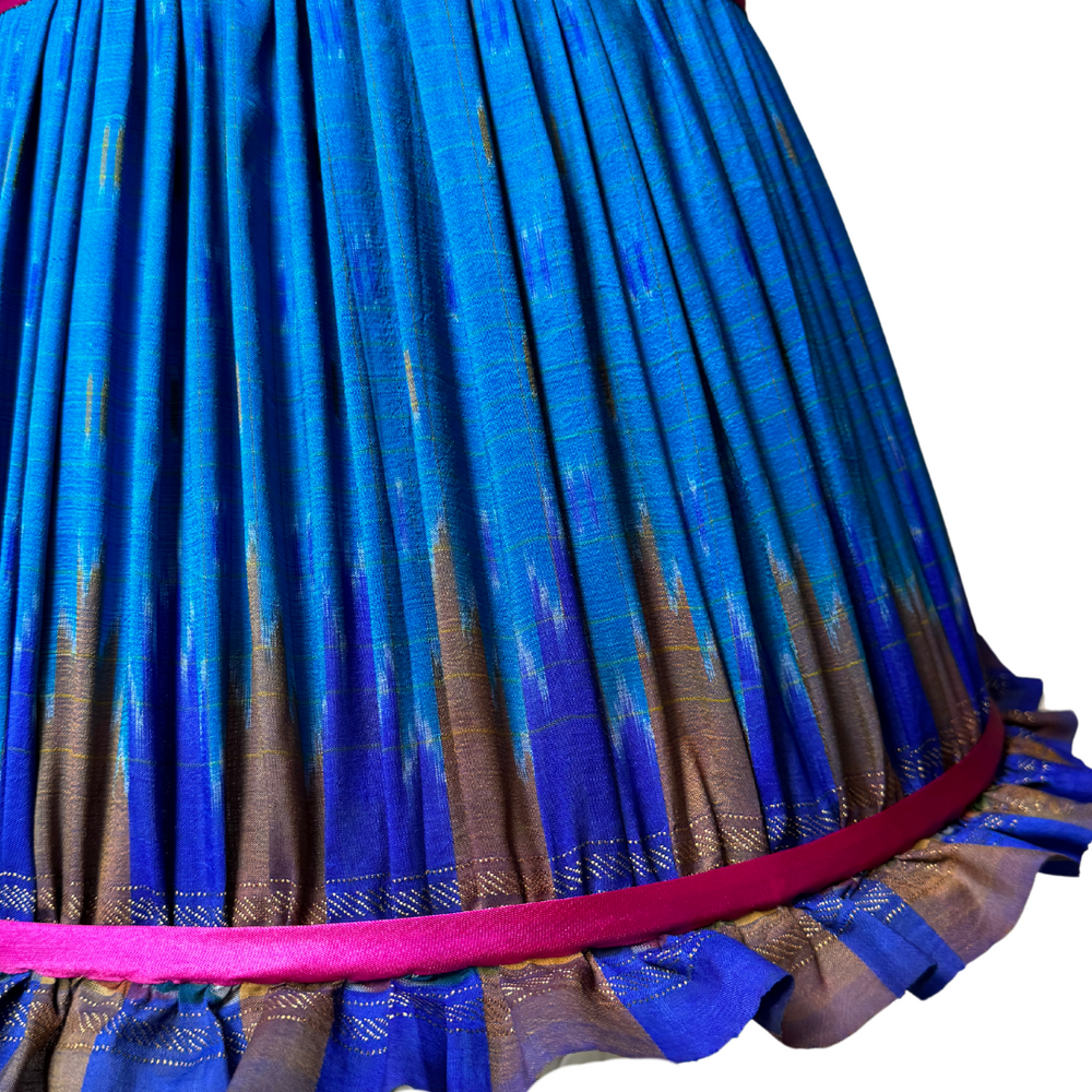 
                      
                        41 cm Frilly Blue & Pink Silk Sari Lampshade
                      
                    