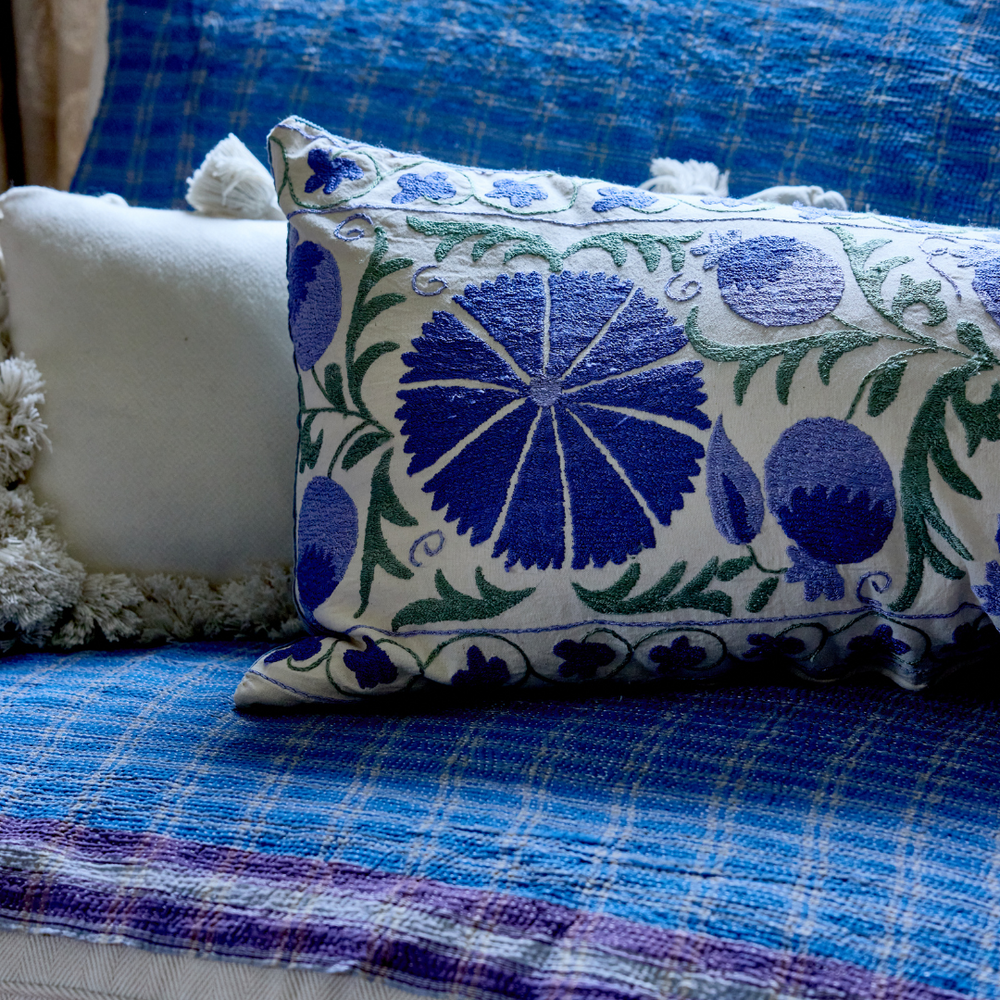 
                      
                        Blue & Green Rectangle Suzani Cushion 014
                      
                    