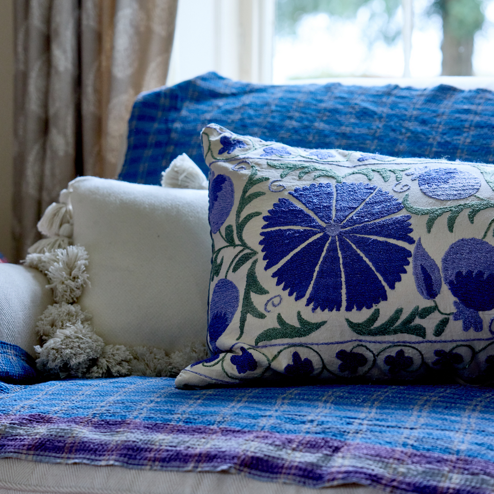 
                      
                        Blue & Green Rectangle Suzani Cushion 014
                      
                    