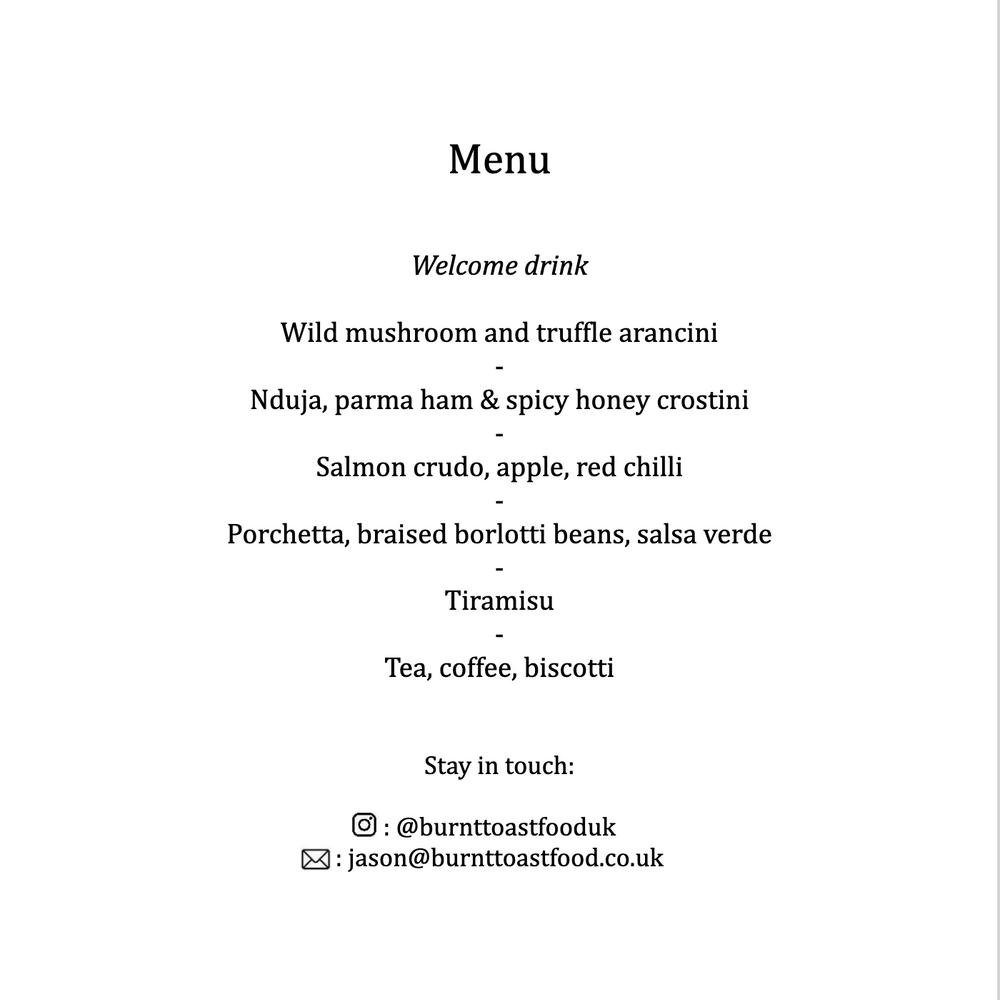 
                      
                        The Orchards & Burnt Toast Supper Club
                      
                    