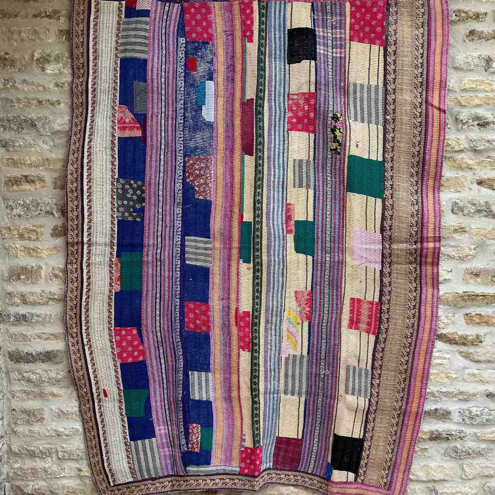 Patchwork Kantha Quilt No. 054