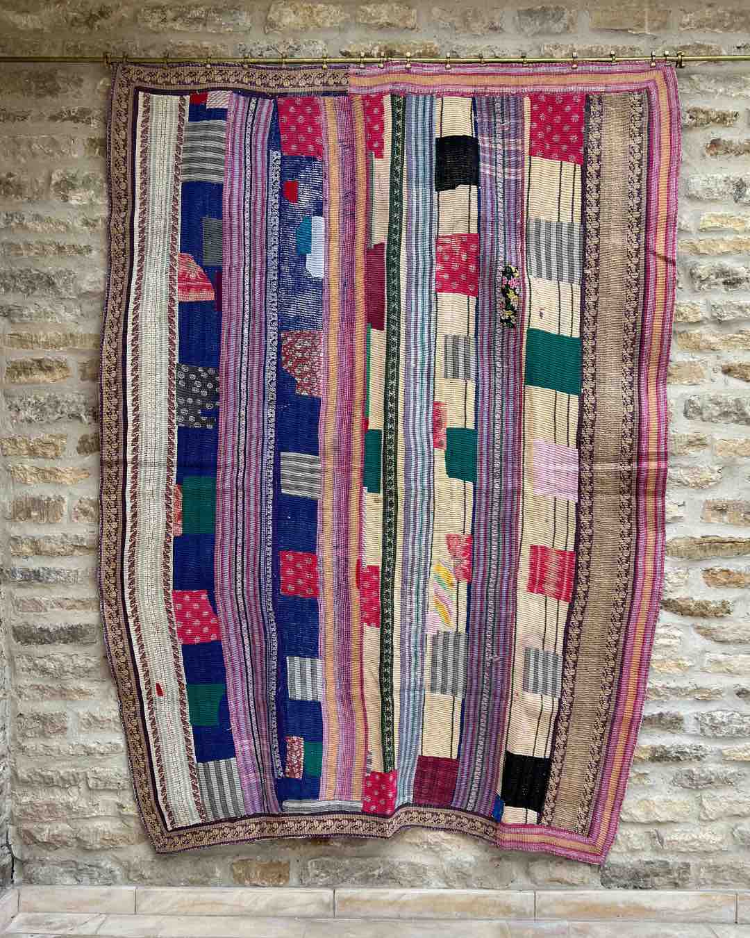 Patchwork Kantha Quilt No. 054