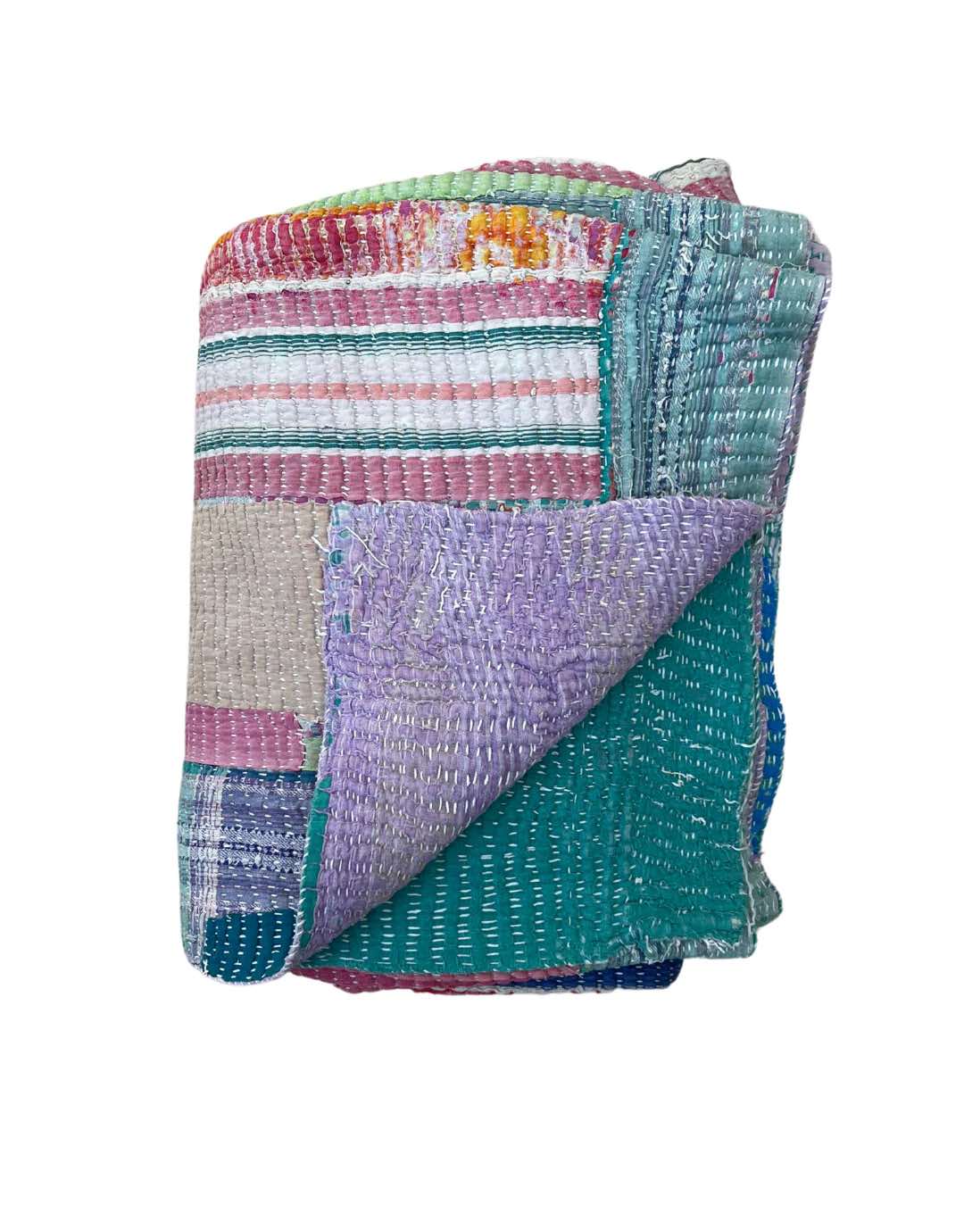 Patchwork Kantha Quilt No. 055