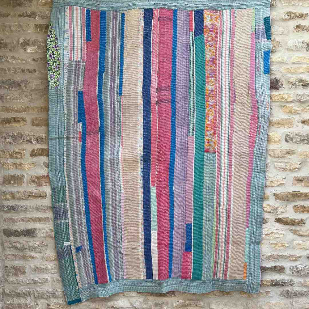 Patchwork Kantha Quilt No. 055