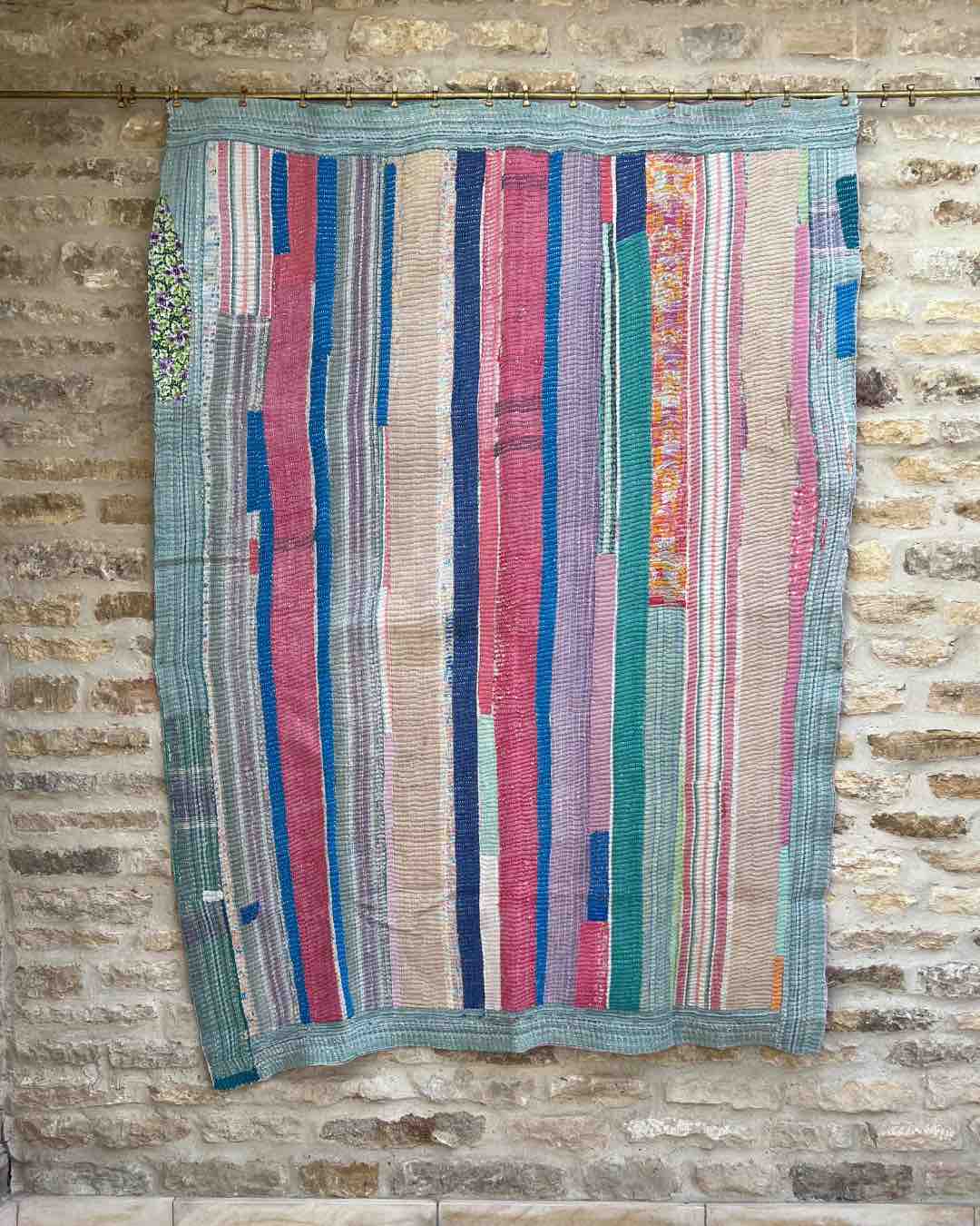 Patchwork Kantha Quilt No. 055