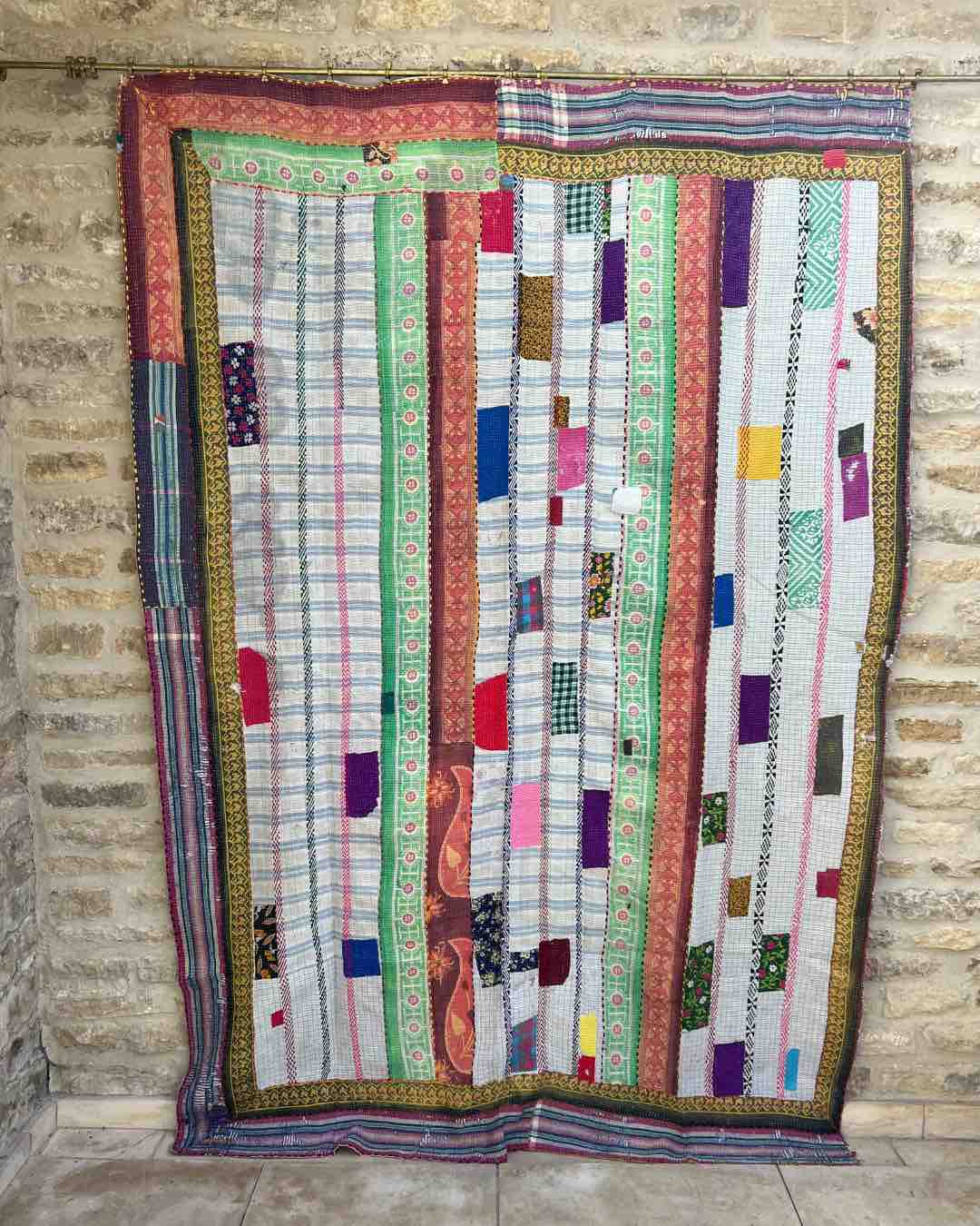 Patchwork Kantha Quilt No. 056